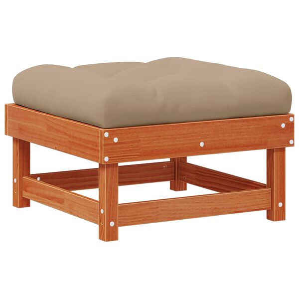 vidaXL Apoio para os p&eacute;s de jardim Madeira de pinho maci&ccedil;o