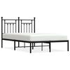 vidaXL Estrutura de cama com cabeceira 135x190 cm metal preto