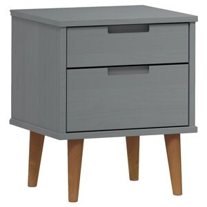 vidaXL Mesa de cabeceira MOLDE 40x35x48 cm pinho maci&ccedil;o cinza
