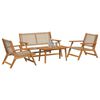 vidaXL Cadeiras de Jardim com Mesa 4 pcs Bege 90 x 45 x 40 cm
