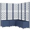 vidaXL Vaso/floreira jardim c/ treli&ccedil;a 120x120x136 cm PP cinzento azul