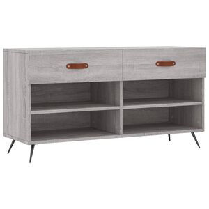 vidaXL Banco sapateira 102x35x55 cm derivados madeira cinzento sonoma
