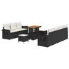 vidaXL Conjunto de Sof&aacute; de Jardim 10 unid. Preto vime PE