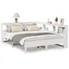 vidaXL Cama com estante sem colch&atilde;o 160x200 cm pinho maci&ccedil;o branco