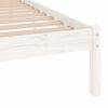 vidaXL Estrutura cama pequena solteiro 75x190 cm madeira maci&ccedil;a branco