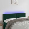 vidaXL Cabeceira de cama c/luzes LED veludo 144x5x78/88cm verde-escuro