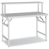 vidaXL Mesa trabalho cozinha c/ prateleira 120x60x115cm a&ccedil;o inoxid&aacute;vel