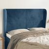 vidaXL Cabeceira cama c/ abas veludo 147x23x118/128 cm azul-escuro