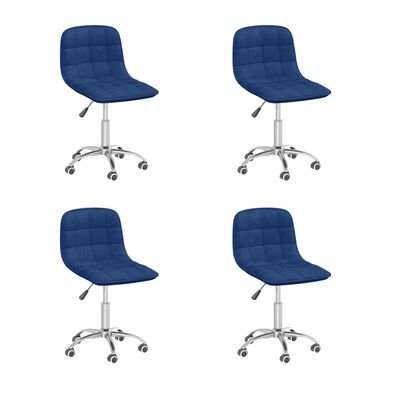 vidaXL Cadeiras de jantar giratórias 4 pcs tecido azul