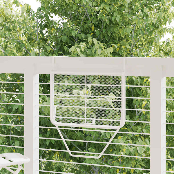 vidaXL Mesa para varanda 60x40 cm a&ccedil;o branco