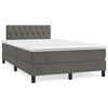 vidaXL Cama box spring colch&atilde;o LED 120x190cm couro artif. cinza-escuro