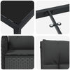 vidaXL Conjunto de Jantar para Jardim com almofada 9 pcs Preto vime PE