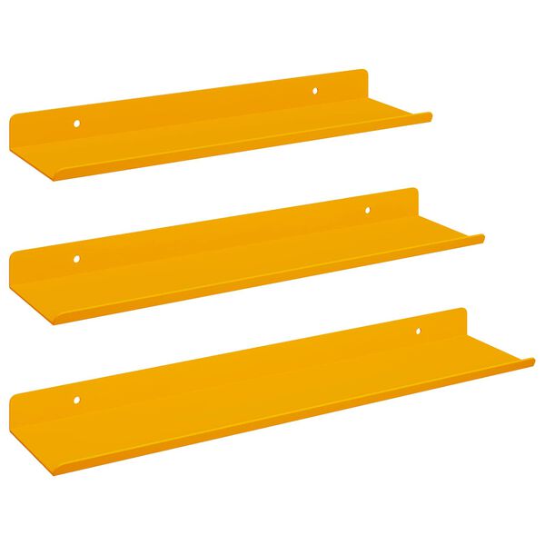 vidaXL Prateleira Flutuante 3 pcs Amarelo Mostarda 40 x 9 x 2,5 cm A&ccedil;o