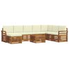 vidaXL Conjunto de Sof&aacute;s para Exterior 9 unid. Natural e Creme