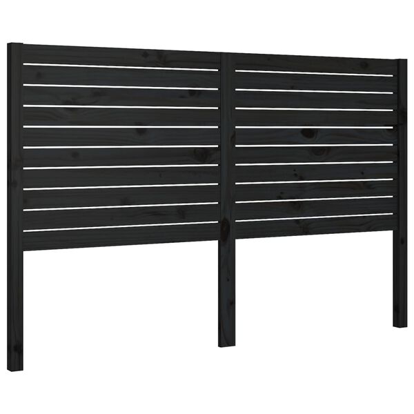 vidaXL Cabeceira de cama 146x4x100 cm pinho maciço preto