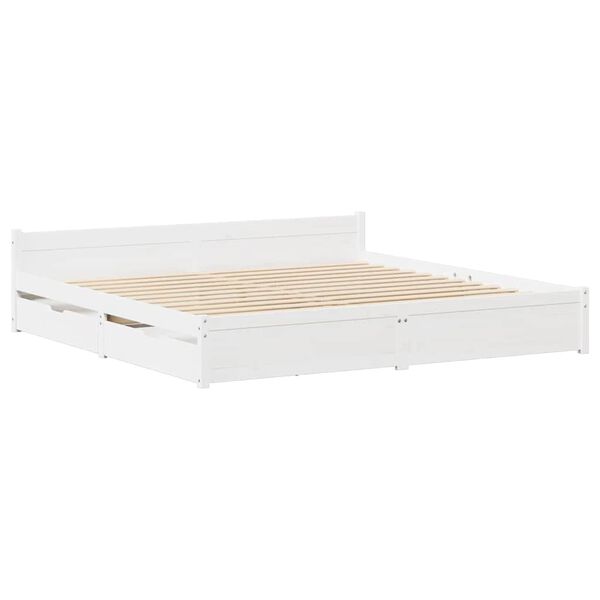 vidaXL Cama sem colchão 100x200 cm madeira de pinho maciça branco