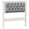 vidaXL Cabeceira Branco e cinza claro 80 cm Madeira de pinho maci&ccedil;a