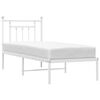 vidaXL Estrutura de cama sem colch&atilde;o com cabeceira 75x190 cm branco