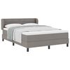 vidaXL Cama Box com cabeceira Cinzento-acastanhado 140 x 200 cm tecido