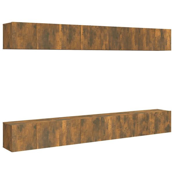 vidaXL Móveis TV 8 pcs 60x30x30cm derivados de madeira carvalho fumado