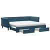 vidaXL Sof&aacute;-cama com gavet&atilde;o e gavetas 90x200 cm veludo azul