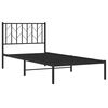 vidaXL Estrutura de cama com cabeceira 90x190 cm metal preto