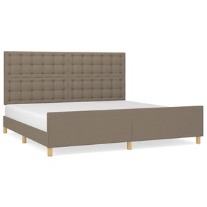 vidaXL Cama sem colch&atilde;o 200x200 cm tecido cinzento-acastanhado