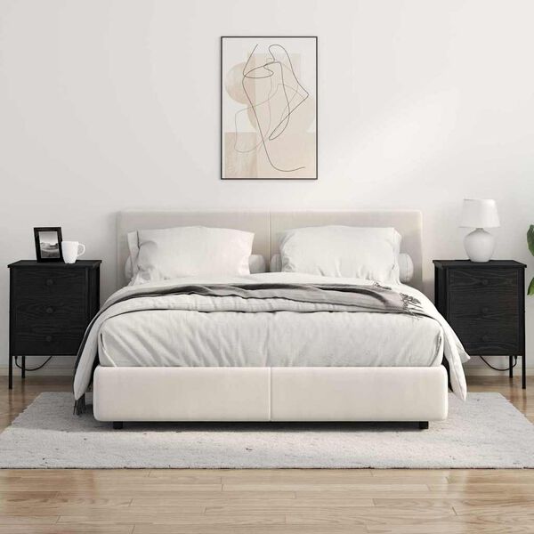 vidaXL Arm&aacute;rio de Cabeceira com gaveta Carvalho Preto 42 x 41 x 61 cm