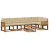 vidaXL Conjunto de Sof&aacute;s para Exterior 7 pcs Natural e Bege