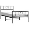 vidaXL Estrutura de cama com cabeceira e p&eacute;s 75x190 cm metal preto