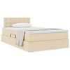 vidaXL Cama com arruma&ccedil;&atilde;o e colch&atilde;o com colch&atilde;o Creme 120 x 200 cm