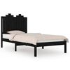 vidaXL Estrutura de cama 100x200 cm pinho maci&ccedil;o preto