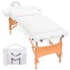 vidaXL Mesa de massagem dobrável de 2 zonas 10 cm espessura branco