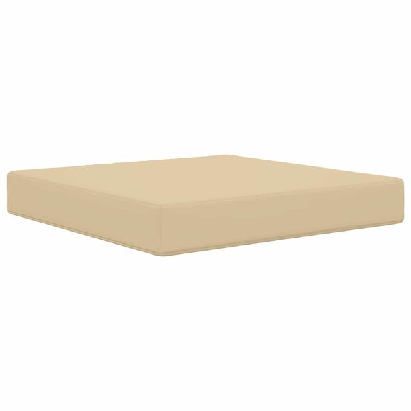 vidaXL Almofada para Sof&aacute; Externo Bege 60 x 60 x 8 cm Poli&eacute;ster