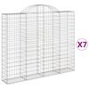 vidaXL Cestos gabi&atilde;o arqueados 7pcs 200x30x160/180cm ferro galvanizado