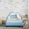 vidaXL Estrutura de Cama Infantil com Cabeceira Azul 90 x 190 cm PU