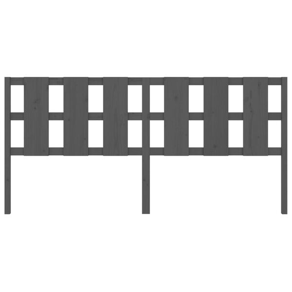 vidaXL Cabeceira de cama 125,5x4x100 cm pinho maci&ccedil;o cinzento