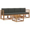 vidaXL Conjunto de Sof&aacute;s para Exterior 5 pcs Natural e Antracite