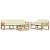 vidaXL Conjunto de Sof&aacute;s para Exterior 6 pcs Branco e Creme