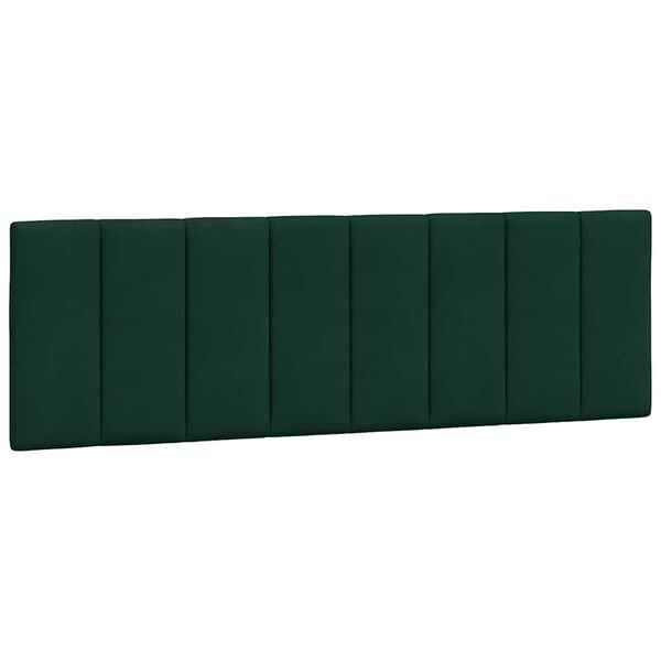 vidaXL Almofad&atilde;o de cabeceira Hanko 160 cm veludo verde-escuro