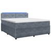 vidaXL Cama box spring com colch&atilde;o Cinzento-Escuro 160 x 200 cm Veludo