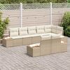 vidaXL Conjunto de Sof&aacute; de Jardim 8 pcs Bege Rattan Sint&eacute;tico