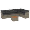 vidaXL 8 pcs conjunto sof&aacute;s de jardim c/ almofad&otilde;es vime PE cinzento