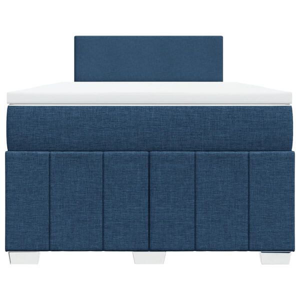 vidaXL Cama boxspring com colch&atilde;o 120x190 cm tecido azul