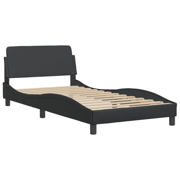 vidaXL Estrutura de cama Dover 100x203cm couro artificial preto