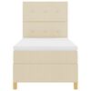 vidaXL Cama Box com colch&atilde;o com cabeceira Creme 90 x 190 cm tecido