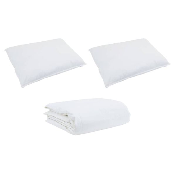 vidaXL Conjunto de Edredom com travesseiro 3 pcs Branco Pena de ganso