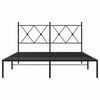 vidaXL Estrutura de cama com cabeceira 135x190 cm metal preto