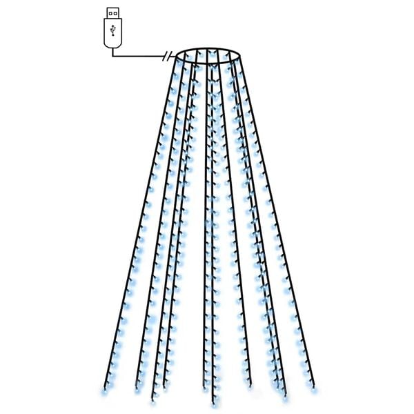 vidaXL Cord&atilde;o de luzes para &aacute;rvore de Natal 250 luzes LED 250 cm