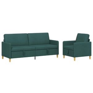 vidaXL Conjunto de Sof&aacute; com Armazenamento 2 unid. Verde-Escuro